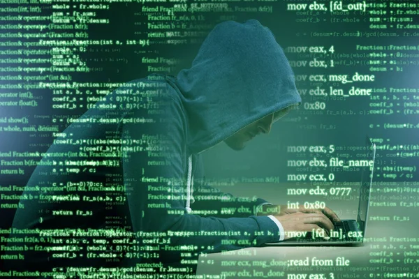 Hacker nel concetto di sicurezza digitale — Foto Stock