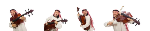 Arabische man spelen muziekinstrument — Stockfoto