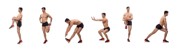 Hombre muscular aislado sobre el fondo blanco — Foto de Stock