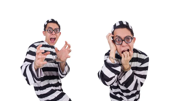 Funny convict isolated on the white — Stock Photo, Image