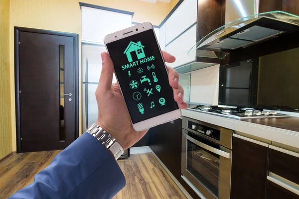 Smart home concept with devices and appliances