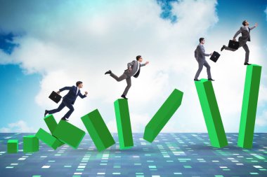 Çöken ekonomi konseptinde iş adamları