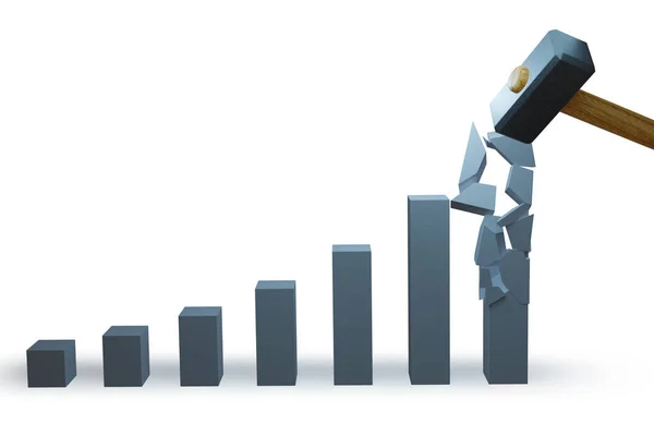 Concepto de crisis económica con rotura de martillo —  Fotos de Stock