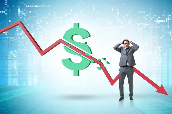 Concept of economic crisis and dollar inflation — Stock Photo, Image