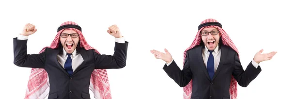 Arabo uomo d'affari in specs isolato su bianco — Foto Stock