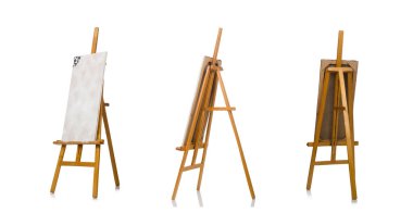 Beyaz arkaplanda Easel izole