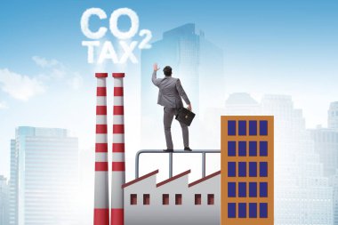 Karbon vergisi konsepti işadamı