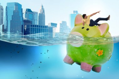 Piggybank ve öğrenci borç konsepti