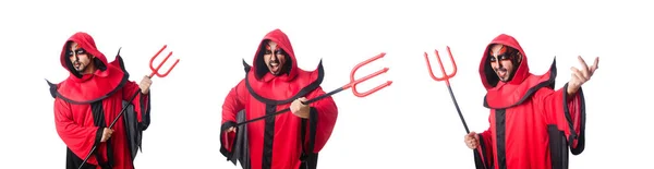 Hombre diablo en traje rojo — Foto de Stock