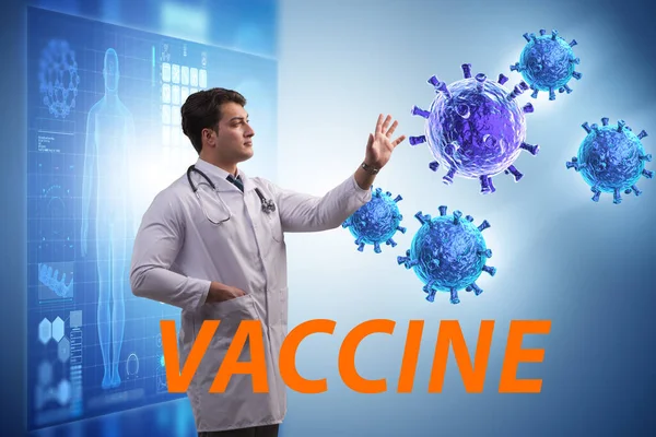 Man arts die werkt aan coronavirus covid-19 vaccin — Stockfoto
