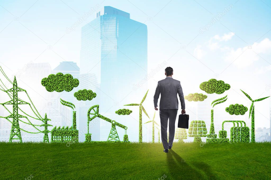 Green and ecology concept with businessman