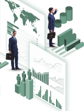 Ticari görselleştirme ve bilgi grafikleri konsepti işadamı