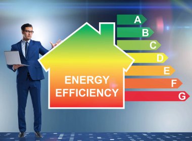 Enerji verimliliği kavramında iş adamı