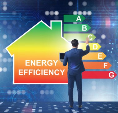 Enerji verimliliği kavramında iş adamı