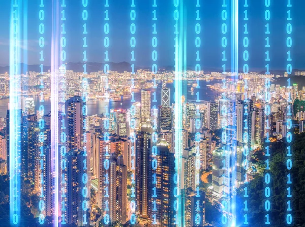 Begreppet modern digital stad och innovation — Stockfoto
