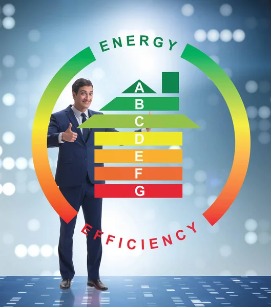 Forretningsmand i energieffektivitetskonceptet - Stock-foto
