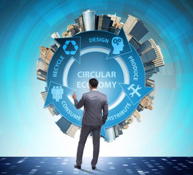 İş adamıyla dairesel ekonomi kavramı