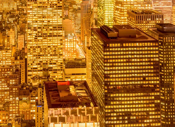 Vista de Nova York Manhattan durante o pôr do sol — Fotografia de Stock