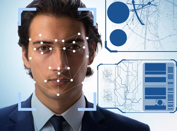 Concept of face recognition software and hardware — Stock Photo, Image