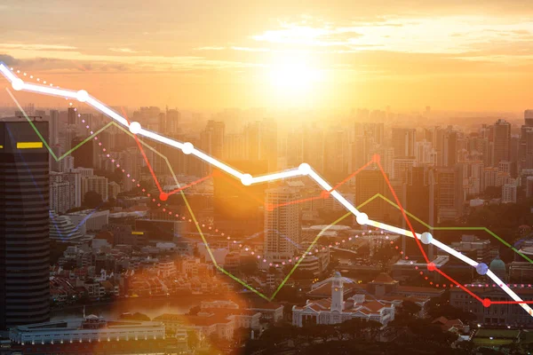 Concepto de recesión y crisis con gráfico de declive — Foto de Stock