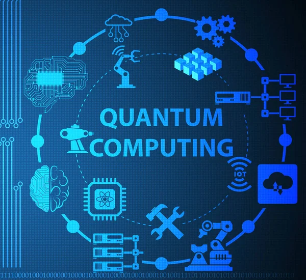 La computación cuántica como concepto tecnológico moderno —  Fotos de Stock