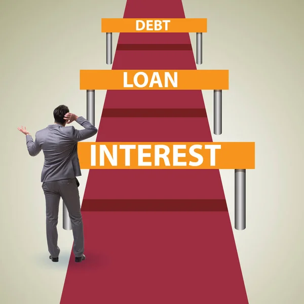 Conceito de dívida e empréstimo na gestão de empresas — Fotografia de Stock