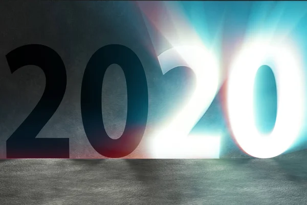 2020 - 3d 렌더링의 새해 개념 — 스톡 사진