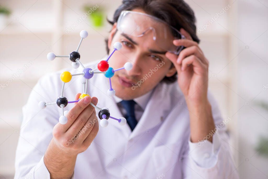 Young male scientist working in the lab