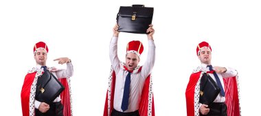 Kral işadamı beyazla izole edilmiş