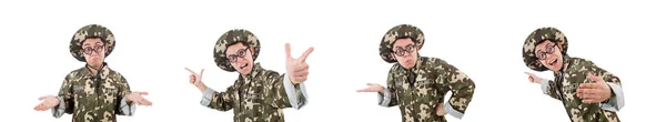 Funny soldier isolated on the white — Stock Photo, Image