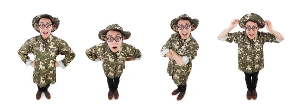 Soldat drôle dans le concept militaire — Photo