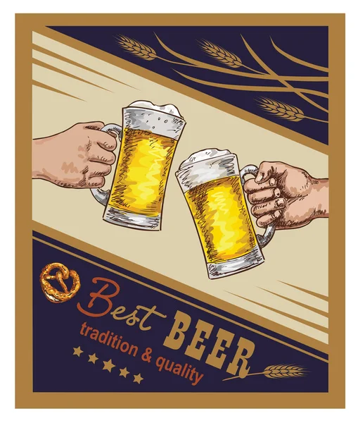 手绘图啤酒横幅 — 图库矢量图片