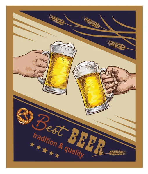 Hand drawing beer banner — Stock Vector