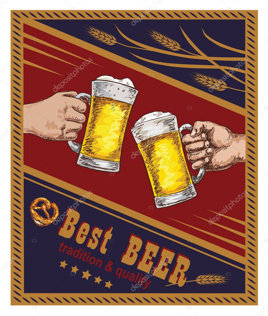 Hand drawing beer banner