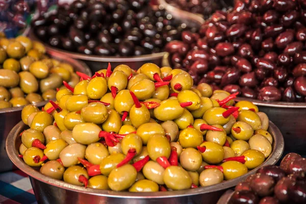 Assortment of marinated olives