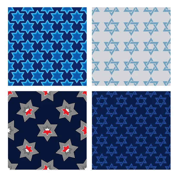 Seamless Pattern Star David Magen David Jewish Symbol Shirt Design — Stock Vector