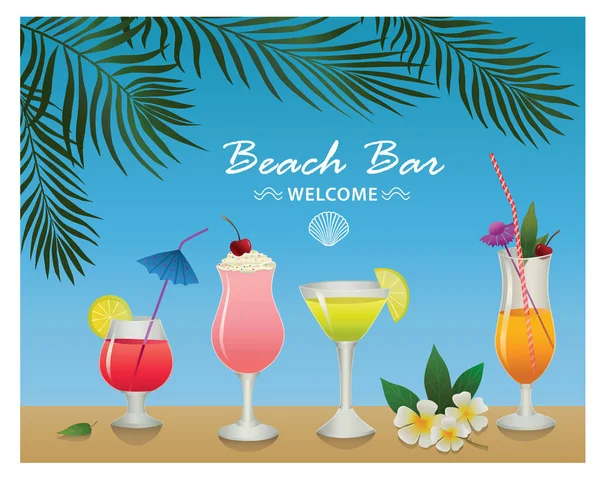 Alkoholgetränke Und Cocktails Für Speisekarte Plakat Banner Und Anderes Design — Stockvektor