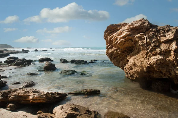 Pierres Sur Plage Mer Palmahim Rishon Lezion Israël — Photo