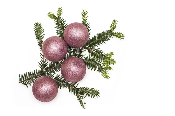 Decoração de Natal com bolas Fotografias De Stock Royalty-Free