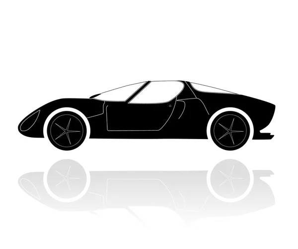 Una silueta de un coche — Vector de stock