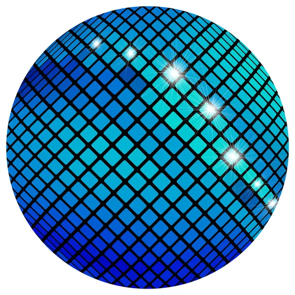 Bola de mosaico azul — Vector de stock