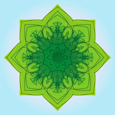 Yeşil mandala sekiz köşeli