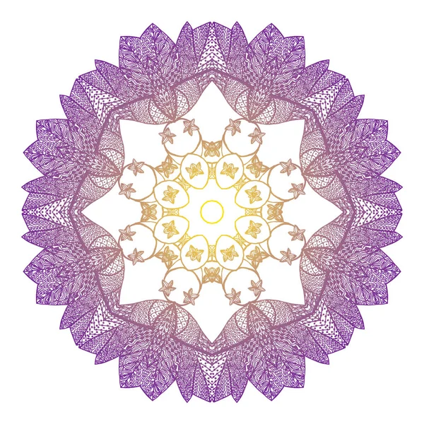 Mandala a otto punte nello stile zentangl — Vettoriale Stock