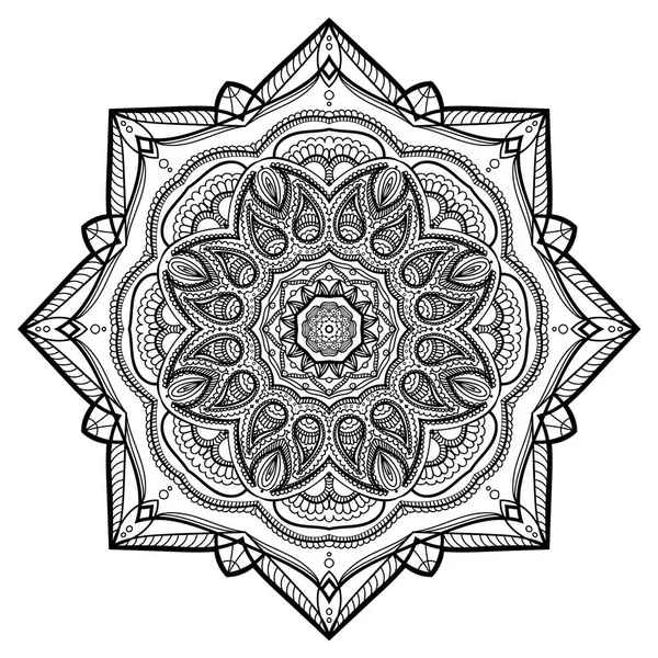Mandala de flores. Elementos decorativos vintage. — Archivo Imágenes Vectoriales