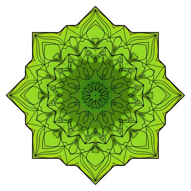 Yeşil mandala sekiz köşeli