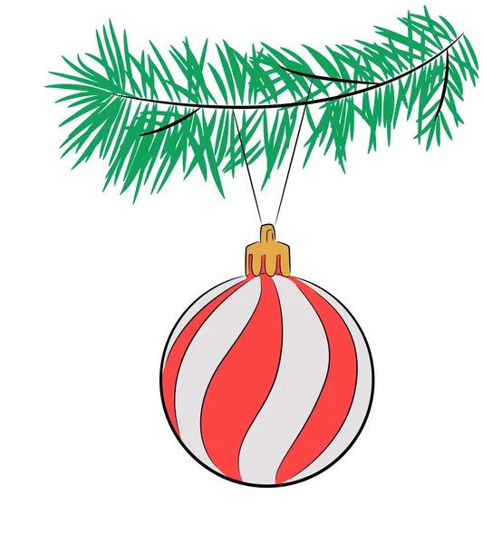 Boule sapin de Noël — Image vectorielle