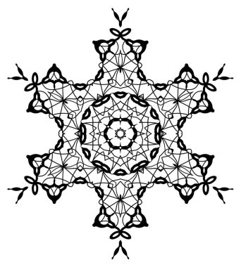 Kar tanesi Mandala. Vintage dekor elementleri.