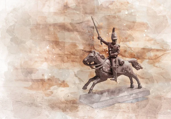 Statyett soldat, ryska dragoon — Stockfoto