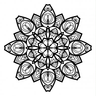 Mandala çiçeği. Klasik dekoratif öğeler.