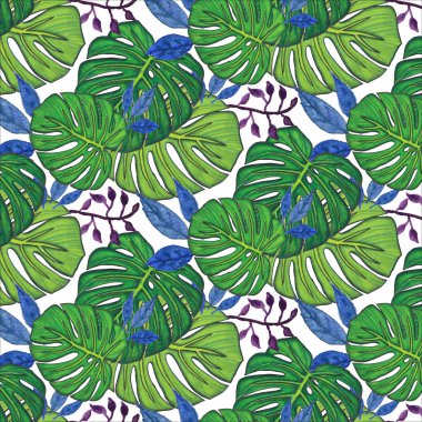 Canavar yapraklarıyla kusursuz desen.